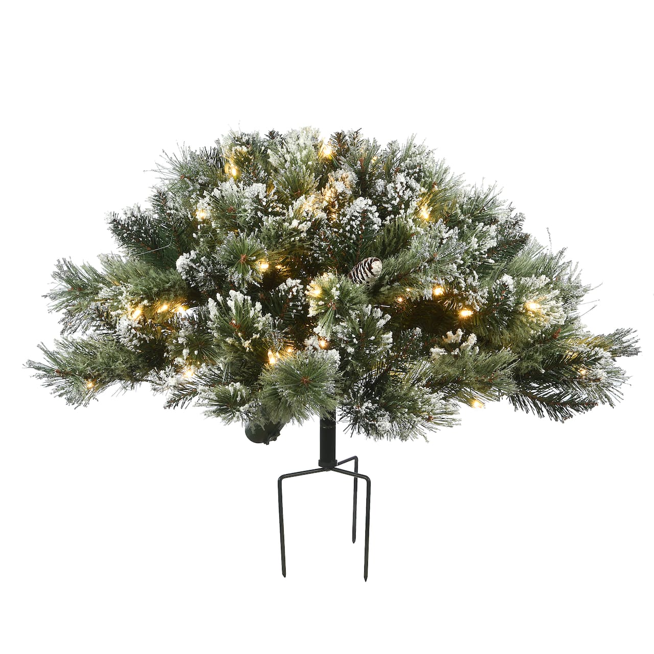 36" Glittery Bristle® Pine Urn Filler with Battery Operated LED Lights